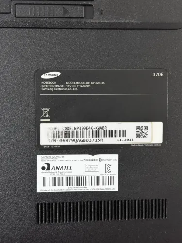Notebook Samsung modelo np370e4k