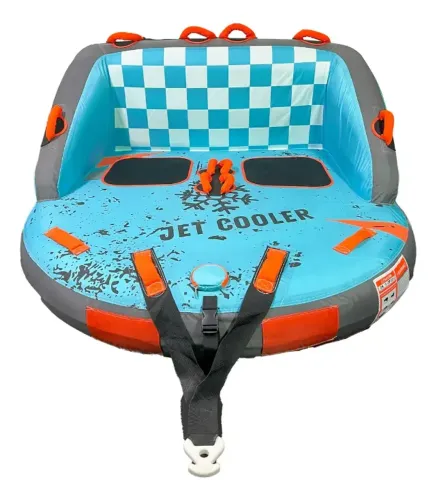 Boia Esportiva 2 lugares Inflável Rebocável Esportes Náuticos Jet Ski Cor Azul