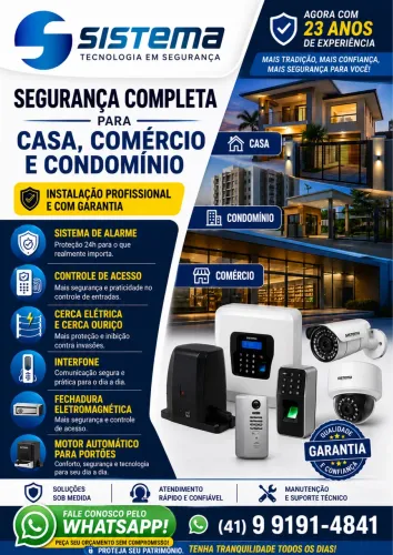 Cerca elétrica Câmeras Alarme Motor Automático 