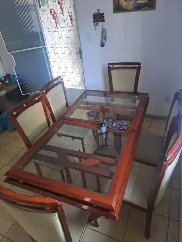 SALA DE JANTAR 6 CADEIRAS MADEIRA