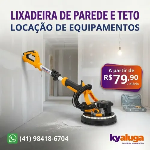 Aluguel de Lixadeira de Parede e Teto | R$ 79,90 a Diária | Curitiba e Região