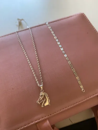 Cordão e pulseira masculina banhados a prata (valor individual)