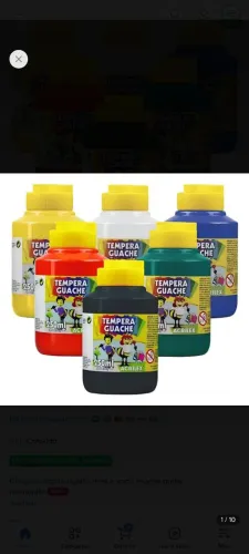 Tempera guache 250 ml várias cores acrilex