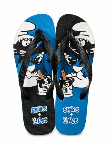 Sandália Estampada Smurfs Lost Masculina Confortável