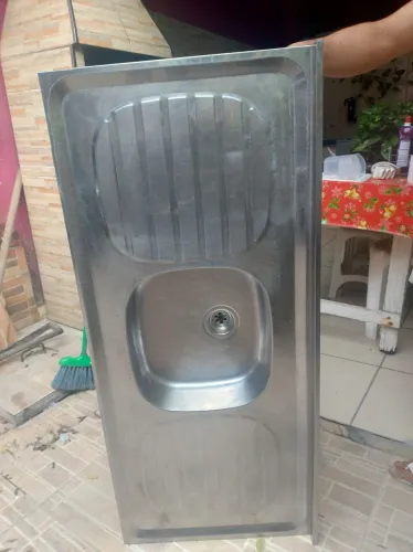 Pia de inox concretada