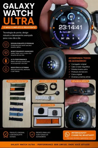 Galaxy Watch Ultra com Nota Fiscal | Inclui Acessorios Originais e Similares