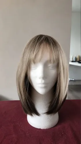 peruca feminina sintética long bob loira