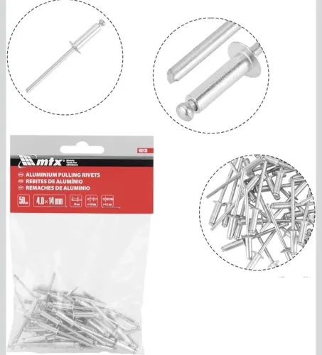 Mtx Rebites De Repuxo 4 0 X 14 Mm 50 Pcs
