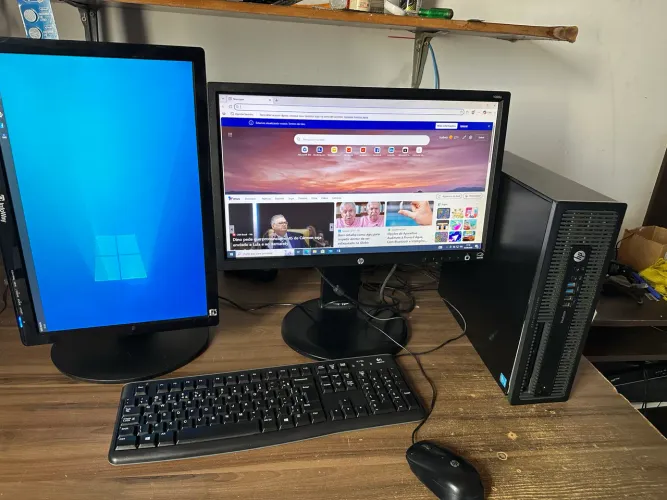 Computador hp com 2 monitores i5 ssd para empresas loja fisica com garantia