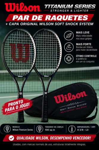 Par De Raquetes Tênis Wilson Titanium Series L3 + Capa Original