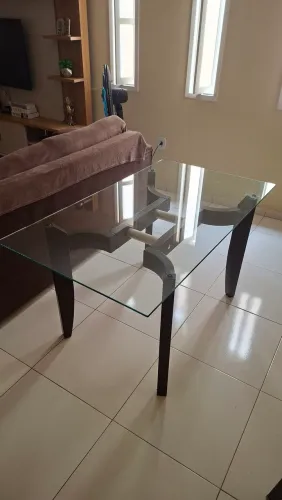 Mesa tampo de vidro