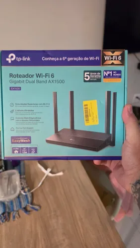 Roteador Wi-Fi 6 TP-Link EX1500 Gigabit Dual Band AX1500 - Novo na Caixa