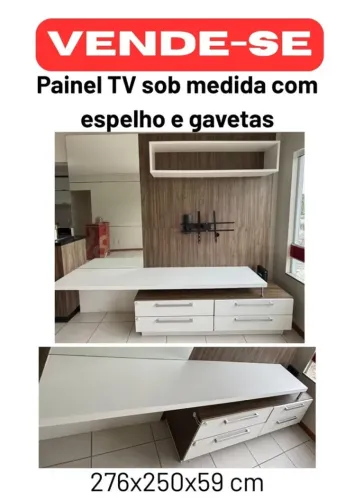 Painel de TV com espelho planejado