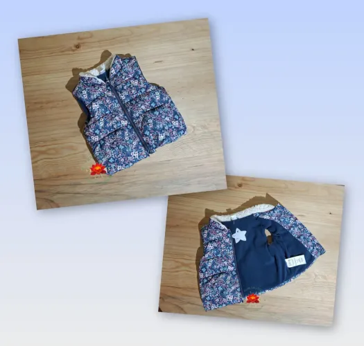 Colete Floral Puffer Infantil Tam.1