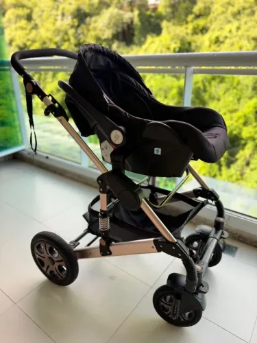 Carrinho De Bebê Europeu Luxo 3 em 1