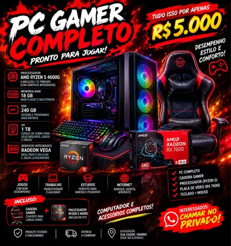 Pc gamer + cadeira Gamer