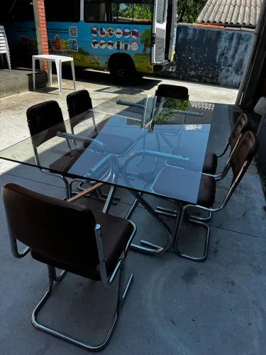 Mesa vintage 6 cadeiras 