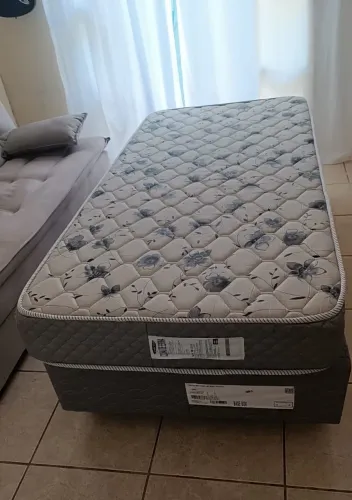 Par Cama Box Solteiro Herval (Espuma) - 88x188 cm - Impecável!