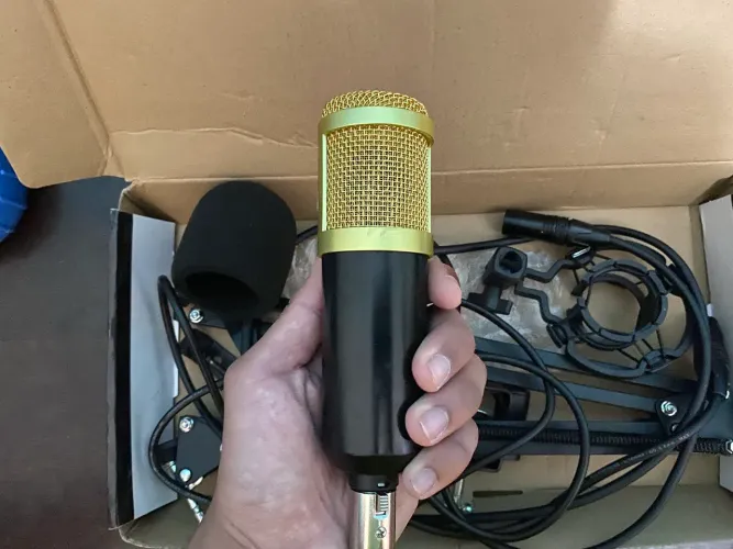 Kit Microfone Condensador Bm800 Profission Para Podcast Live