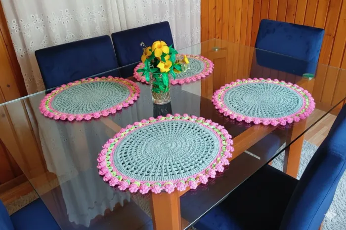 Kit Sousplat/Jogo Americano de Crochê