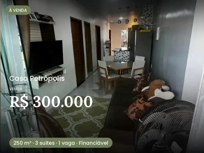 VENDO CASA - PETRÓPOLIS - 3 SUÍTES - ACEITA FINANCIAMENTO