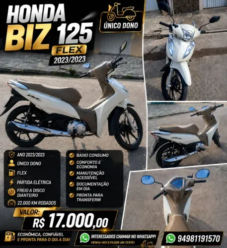 Vendo Biz 2023/2023 125cc Flex Único Dono