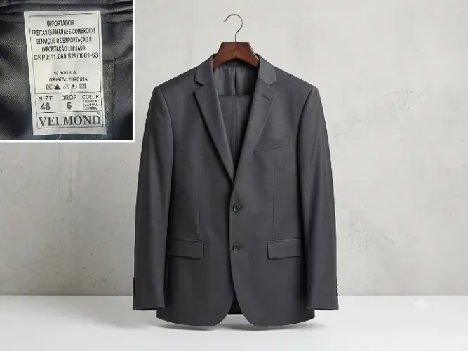 Terno Velmond Slim Fit 100% Lã Pura (Importado) - Novo / Nunca Usado