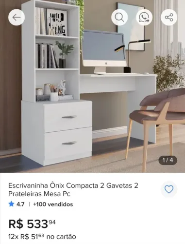 Vendo novíssima mesa de estudo
