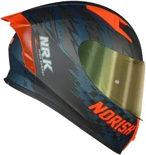 Capacete Flow daytona Norisk Azul orange 58