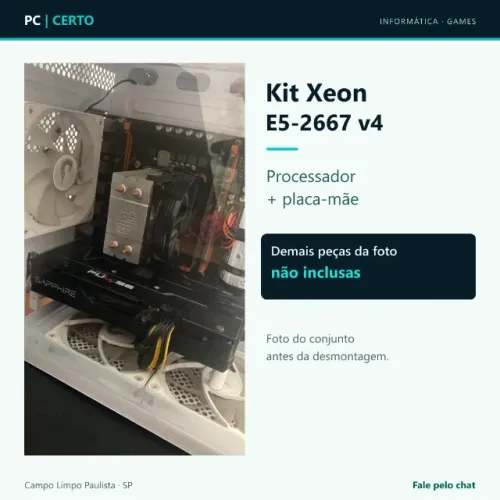 Kit Xeon E5-2667 v4 + placa-mãe