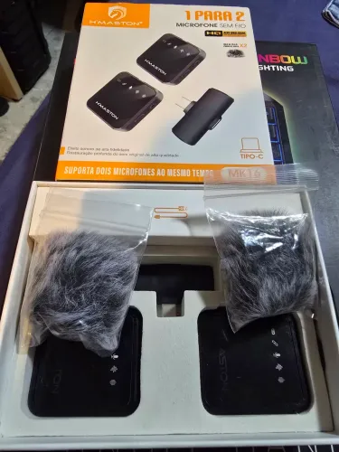 Microfone de Lapela 1 para 2 - Sem fio