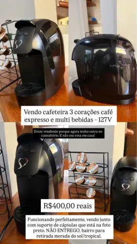 Cafeteira 3 corações 