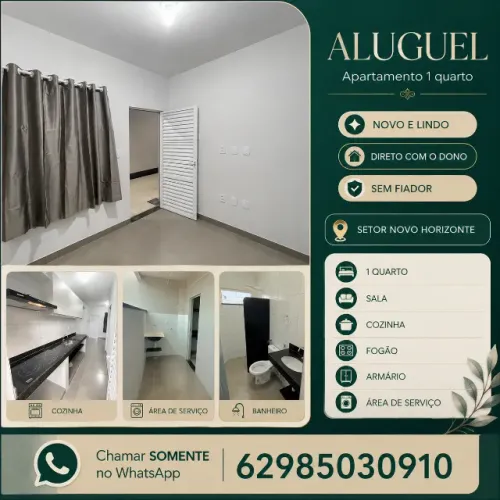 Apartamento 1 quarto direto com o proprietário ? sem fiador, caução em 2x