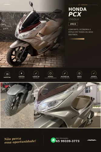 Honda PCX 150 DLX 2022 | Partida Elétrica | Excelente Estado