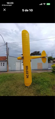 Aeromodelo Piper J3 Club 4 metros Motor Dle Ra 55 tela e pintura avião pra vida toda