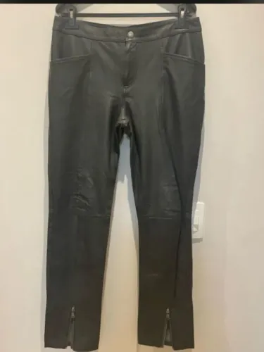 Calça Calvin klein de couro legitimo pelica