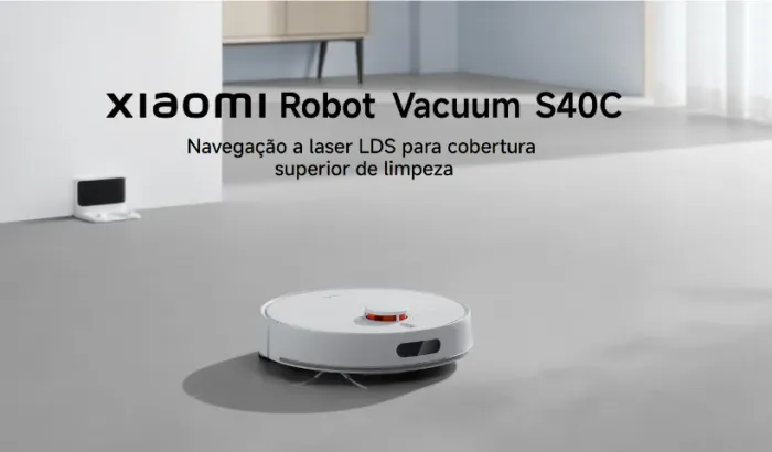 Robô Aspirador Xiaomi S40c, Mapeamento Inteligente, 5000 Pa de Sucção, Novo, Loja Física e