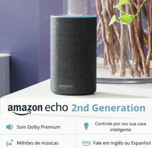 Amazon Echo 2a Geração Alexa Caixa De Som Dolby Torre
