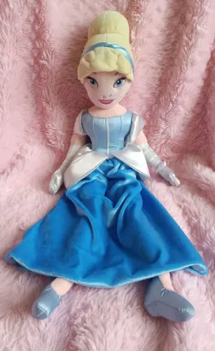 Boneca de pelúcia cinderela da Disney Original mede 50cm muito fofa vestido de veludo