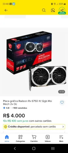 PLACA DE VIDEO RX 6750XT