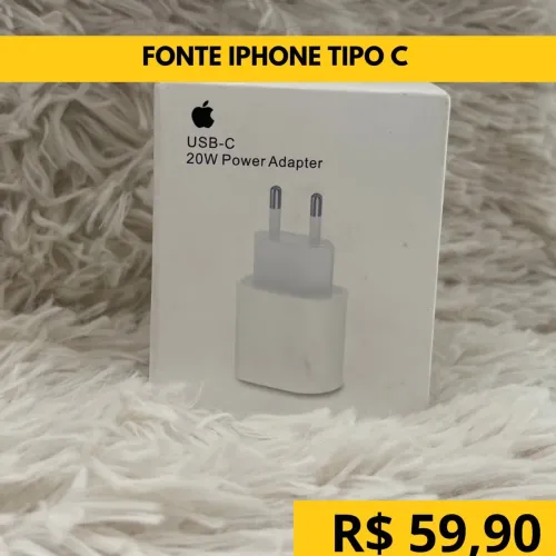 Fonte carregador turbo 20w para iPhone do x ao 15 modelo tipo c
