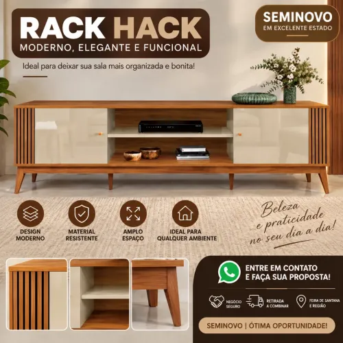 Rack para Tv até 75 polegadas bancada 2 portas EDN móveis legac