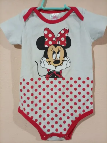 Body infantil em algodão menina Tam G veste até 9 meses