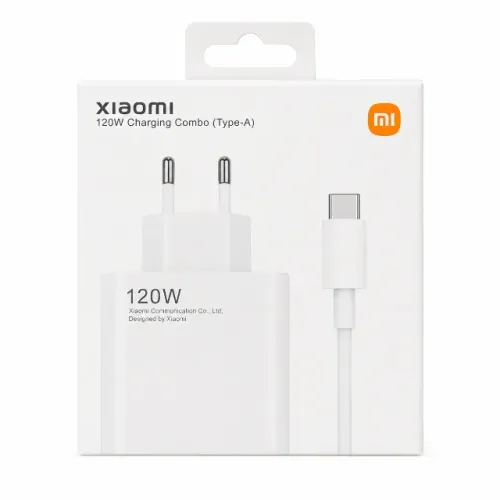 Carregador Xiaomi Original 120W Turbo Charging Combo USB Tipo-C Branco primeira linha pode
