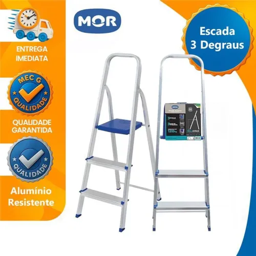 Escada 2 degraus de alumínio marca Mor Entregamos 