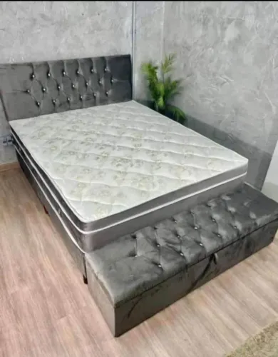 CAMA CASAL BOX COMPLETA COM BASE BAU FRETE GRÁTIS