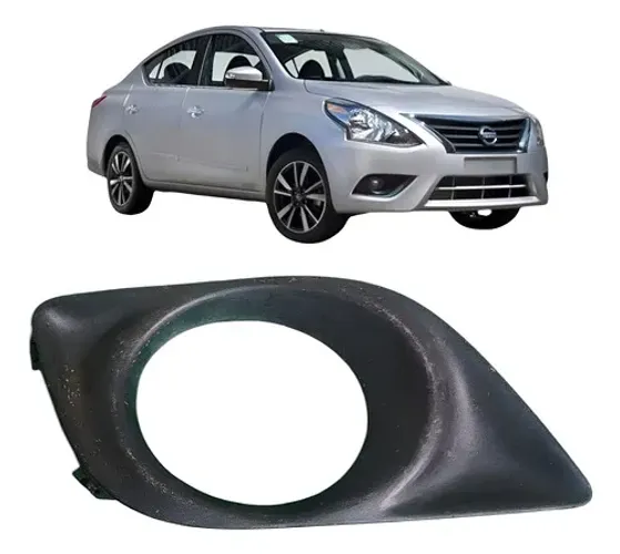Moldura Farol Milha Esquerdo Nissan Versa 2018 1.0 (usado) Preto Esquerdo