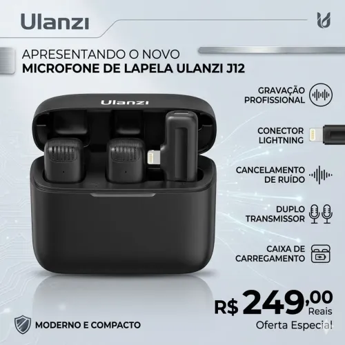 Microfone De Lapela Ulanzi J12 Premium (Original e Lacrado)