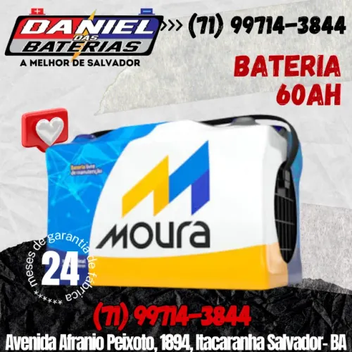 Bateria Moura 60ah, em Salvador- BA