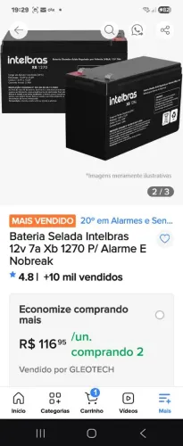 Bateria para moto ou alarme
